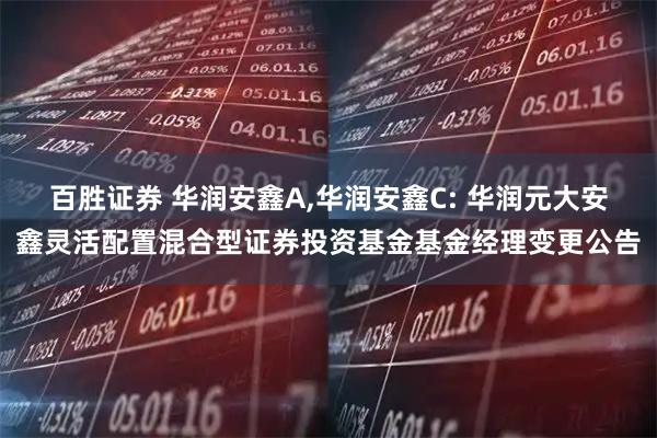 百胜证券 华润安鑫A,华润安鑫C: 华润元大安鑫灵活配置混合型证券投资基金基金经理变更公告