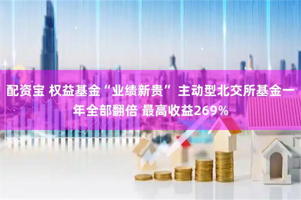 配资宝 权益基金“业绩新贵” 主动型北交所基金一年全部翻倍 最高收益269%