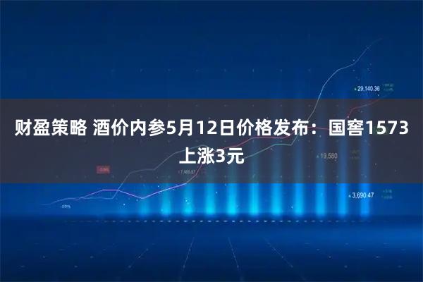 财盈策略 酒价内参5月12日价格发布：国窖1573上涨3元